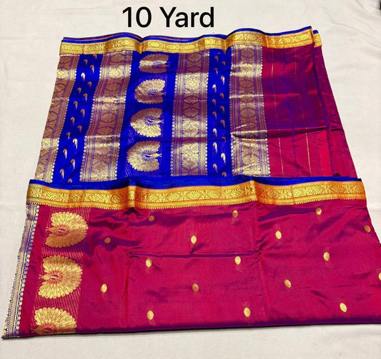9 yards pure silk Jijamata saree