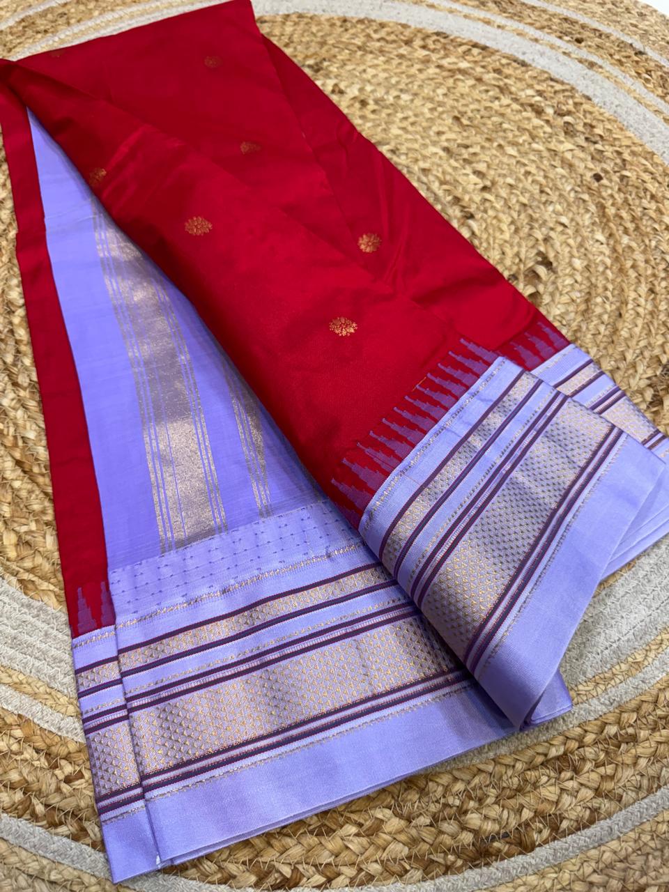 *All New Colours* 

*Exclusive silk ilkal saree*
*Pure silk korvai temple border* with *body butta* design superior quality ilkal saree & contrast blouse 
6.10mtrs length 
Full body pure silk 
Border, pallu & blouse semi silk
