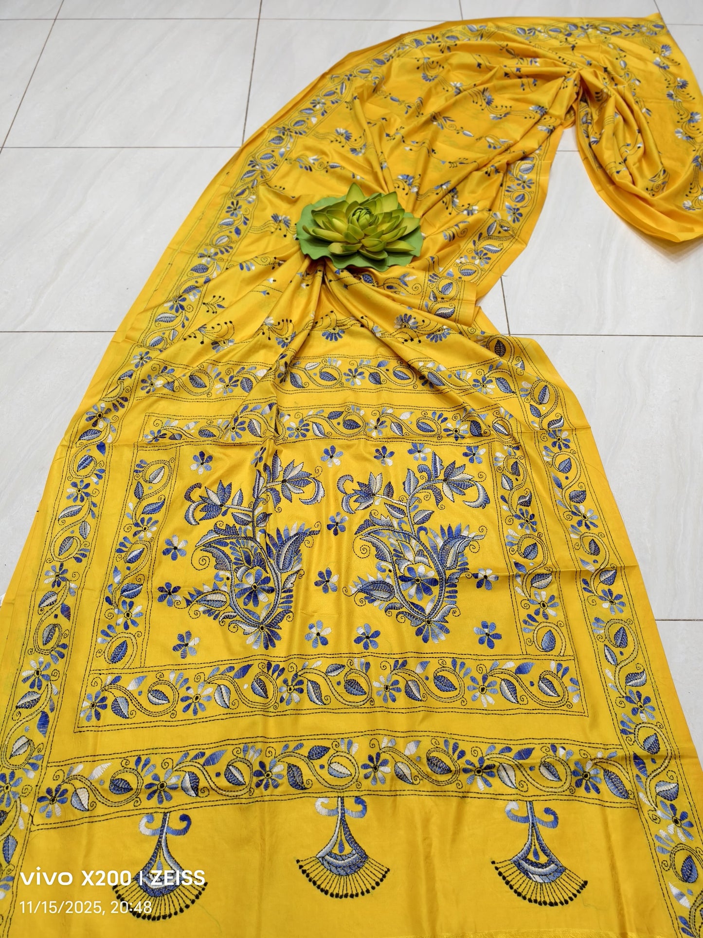 Kalpanana |  Blended silk saree with Kantha Embroidery