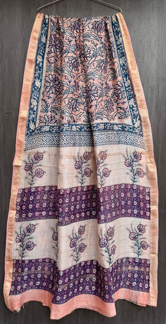 Brindavani | Block printed with Maheshwari border