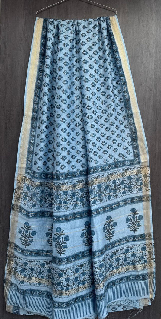 Basudha | Block printed with Maheshwari border