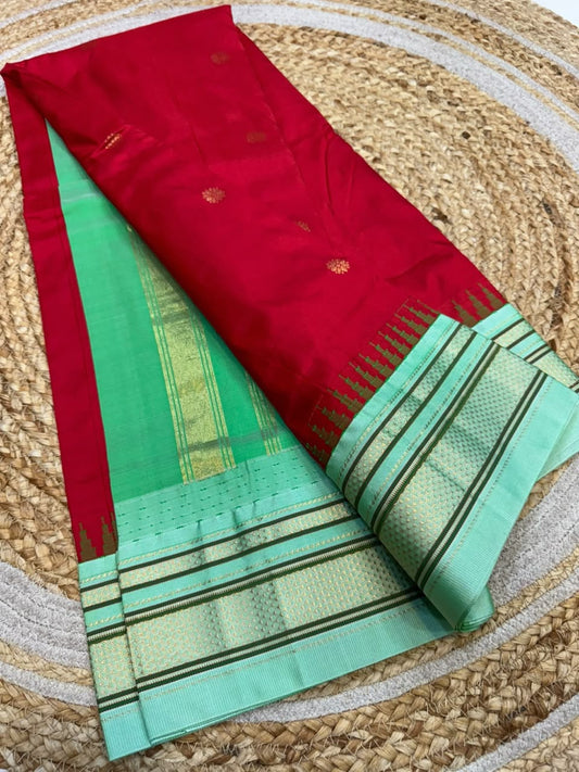 *All New Colours* 

*Exclusive silk ilkal saree*
*Pure silk korvai temple border* with *body butta* design superior quality ilkal saree & contrast blouse 
6.10mtrs length 
Full body pure silk 
Border, pallu & blouse semi silk 