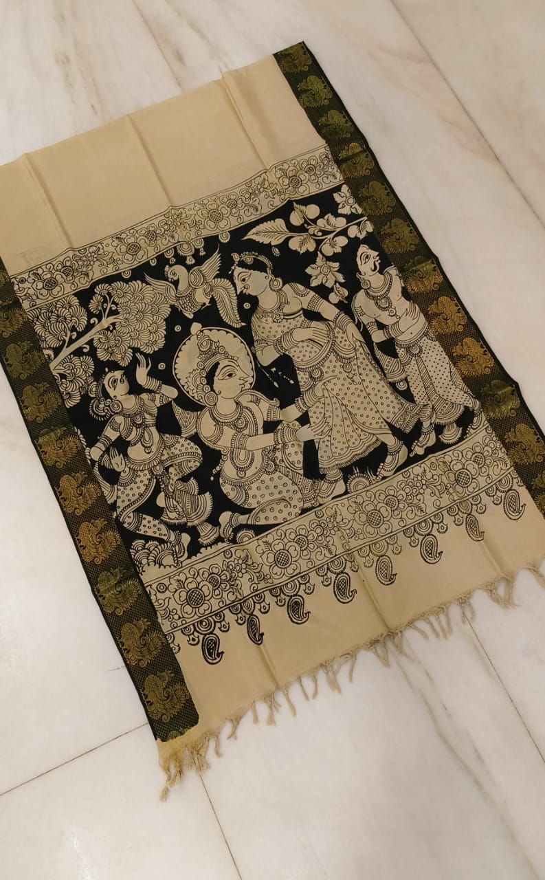 Vaidehi | Kalamkari-Silk-Dupatta