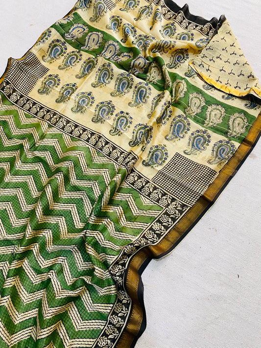 Let’s Wear #ethicallymade✅
🍁Beautifully Crafted Maheshwari Silk Saree  collection🍁
 Specially Designed in Bagru  jahota rapid dabu hand block print
100% Natural Dye
Fabric : Maheshwari Silk 
Length : 5.5 Meters
Blouse Piece : 0.90 Meter
