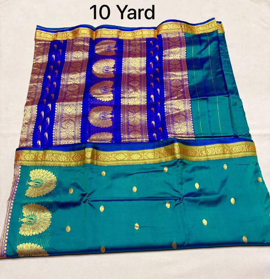 9 yards pure silk Jijamata saree