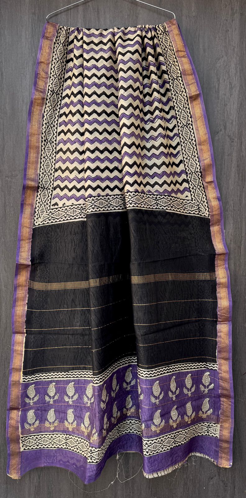 Keech | Block printed Maheshwari Silk Saree