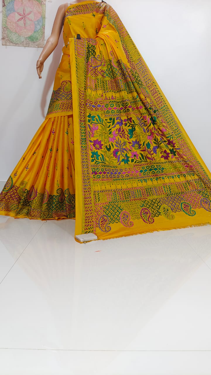 Dipannita | Hand Made Kantha Embroidery on Semi Silk