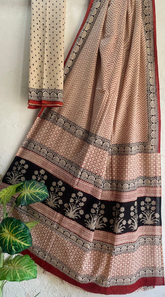 Manjul | Mul Cotton Blockprint Saree