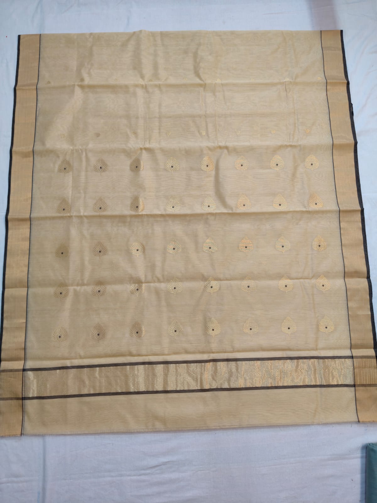 Silk y cotton 
Chanderi
 saree 
