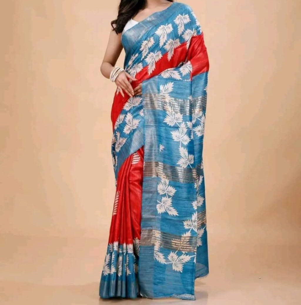 Tundavi | Tussar Ghicha Screen Print Saree