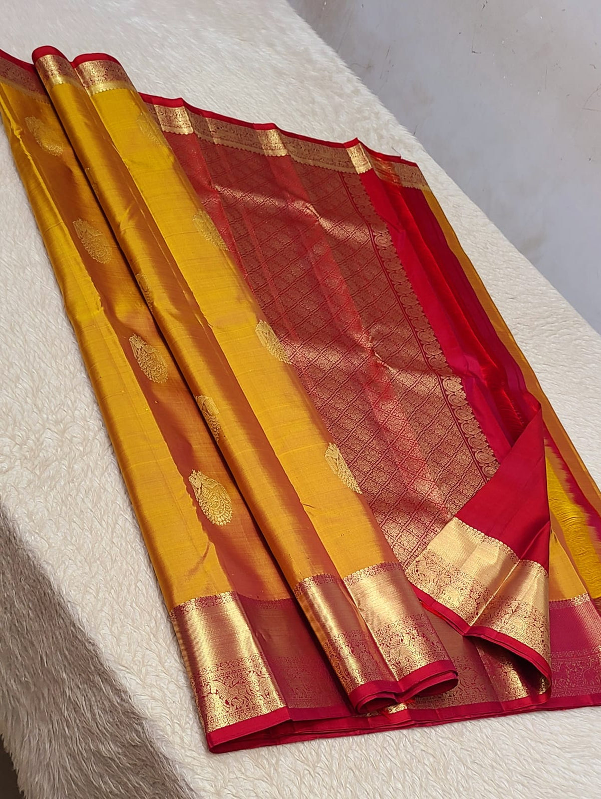 100% pure kanchipuram handwoven 1G fancy all over buttas sarees1 G gold pure Zari weaving silk mark certificate