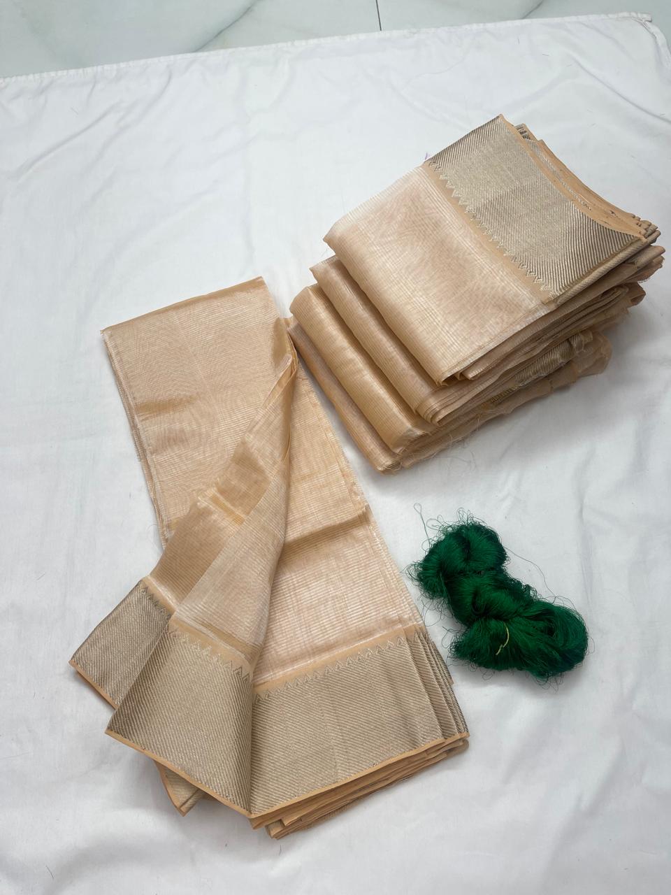 Mangalagiri pattu by cotton
pure handloom big jari border
sarees with running blouse