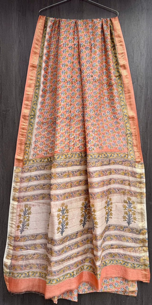 Bhaskari | Block printed with Maheshwari border