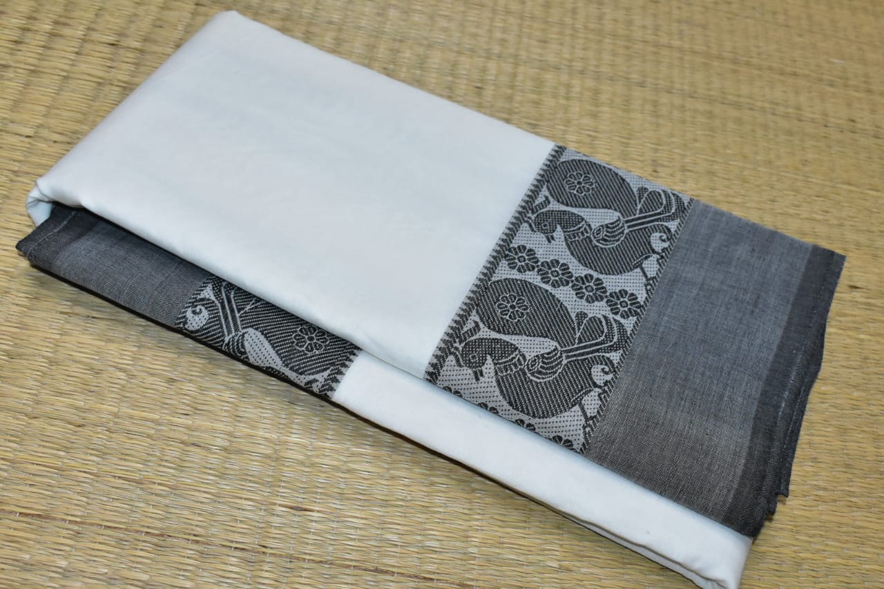 Chettinadu Cotton Saree in White