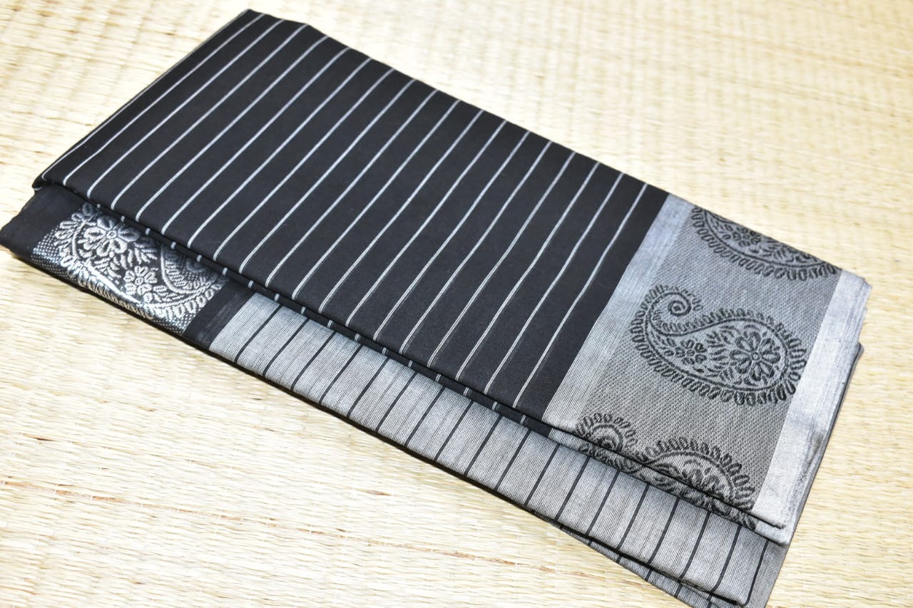 Chettinadu Cotton Saree in Black