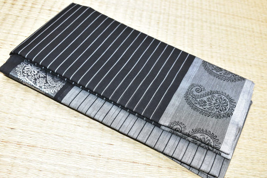 Chettinadu Cotton Saree in Black
