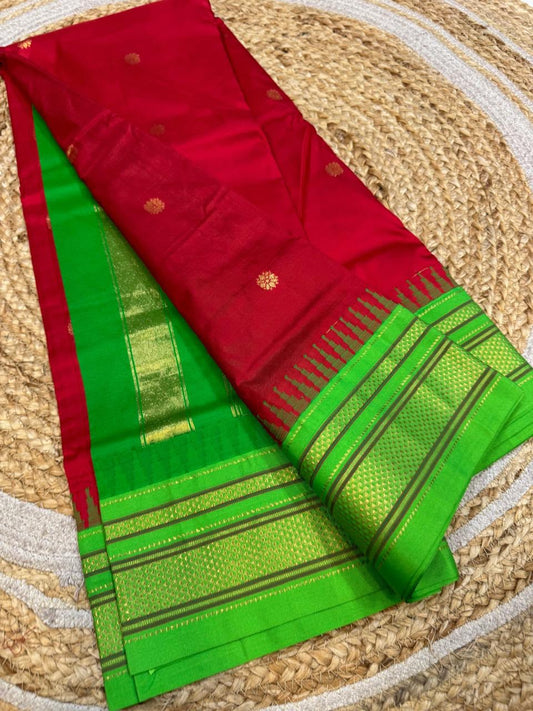 *All New Colours* 

*Exclusive silk ilkal saree*
*Pure silk korvai temple border* with *body butta* design superior quality ilkal saree & contrast blouse 
6.10mtrs length 
Full body pure silk 
Border, pallu & blouse semi silk
