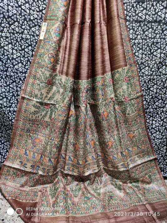 Gurleen | Madubani on Gheecha Tussar Silk