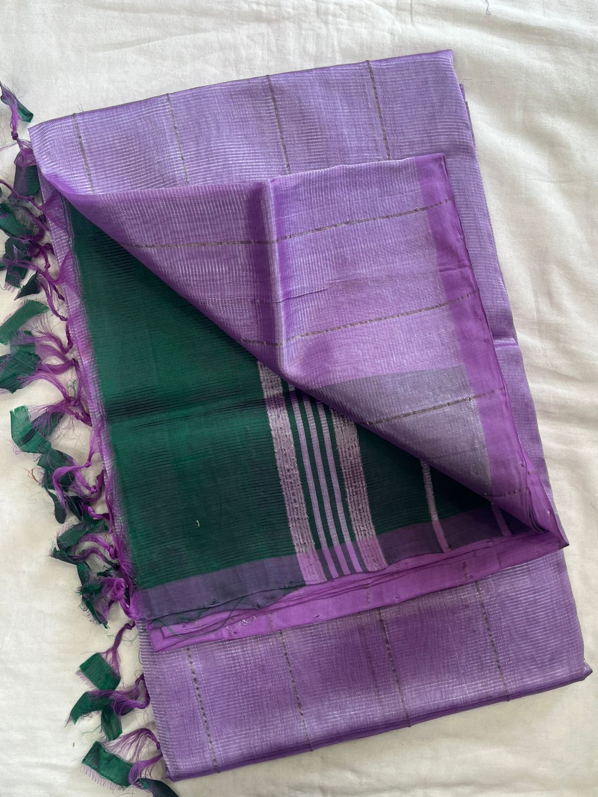 **Material **:- Mangalagiri handloom pattu by cotton 

**Model **:- all-over zari lines model sarees 

Contrast zari lines pallu & blouse