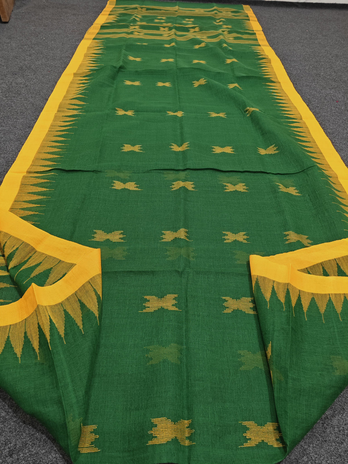 Authentic handloom
 monipuri cotton saree
With bp
