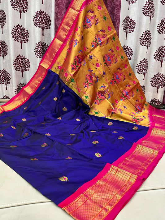Bhaneela | Powerloom Kadiyal Paithani Silk Saree