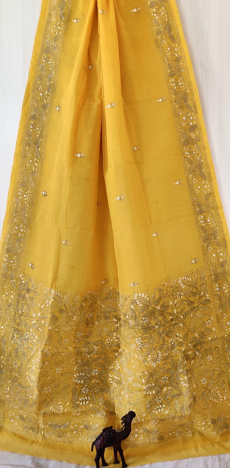 Very Exclusive Hand kantha stitch work on Premium Quality pure cotton saree

Without blouse piece 

Very demanding saree❤️
Book your order soon
