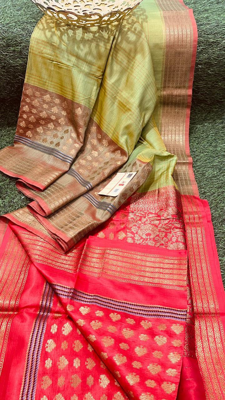 Isha-tussar-banarasee | Tussar silk Banarasee sarees