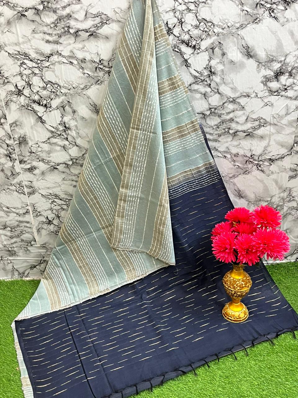 Fabric basbara. Silk. 
Running blouse 
Best quality 👌
All. Colour unlimited available 