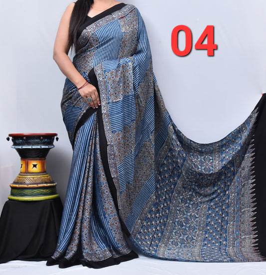 Arundathi | Ajrakh Prints on modal Silk