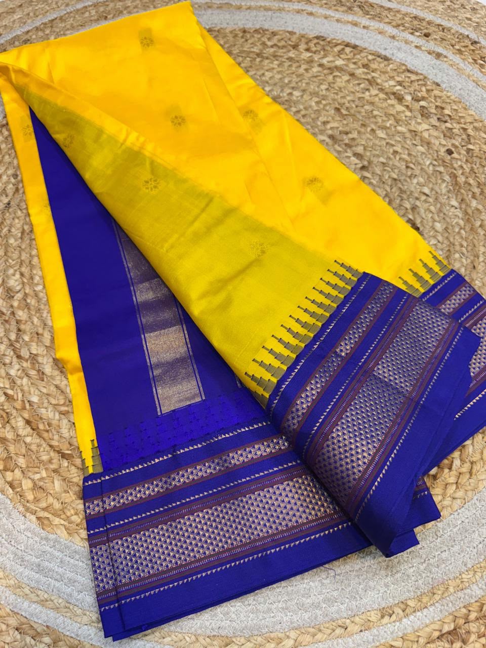 *All New Colours* 

*Exclusive silk ilkal saree*
*Pure silk korvai temple border* with *body butta* design superior quality ilkal saree & contrast blouse 
6.10mtrs length 
Full body pure silk 
Border, pallu & blouse semi silk
