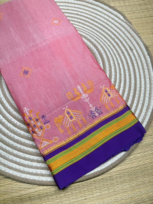Chandusha |  Kasuti Work Saree in Mercerised Cotton