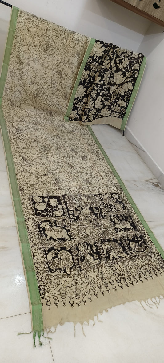 Kumari | Black and white kalamkari Saree