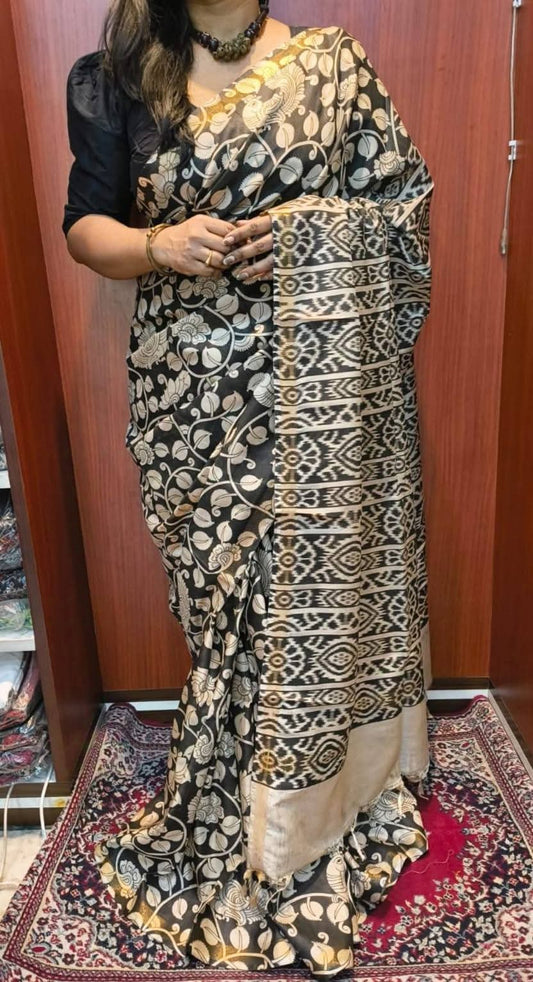 Manquira | Mangalagiri Screen Printed Saree