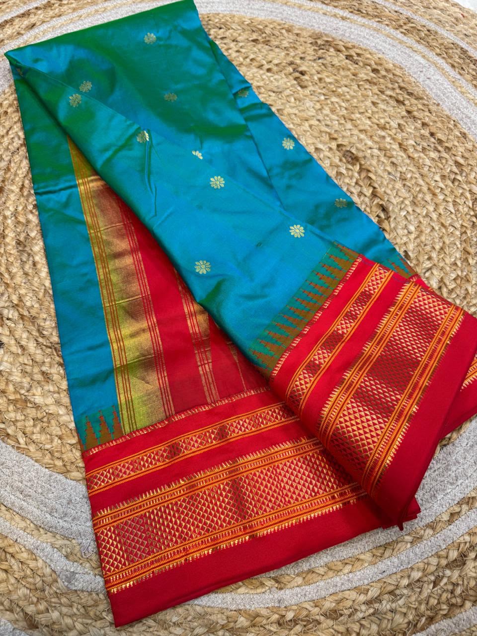 *All New Colours* 

*Exclusive silk ilkal saree*
*Pure silk korvai temple border* with *body butta* design superior quality ilkal saree & contrast blouse 
6.10mtrs length 
Full body pure silk 
Border, pallu & blouse semi silk
