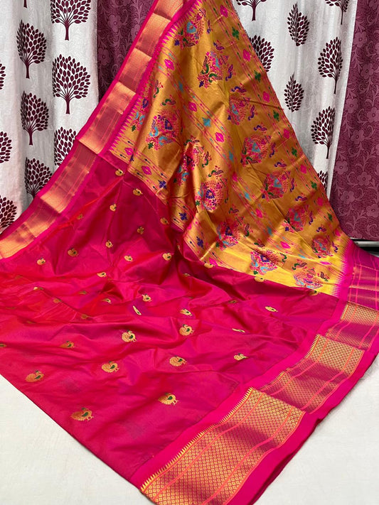 Bhashima | Powerloom Kadiyal Paithani Silk Saree