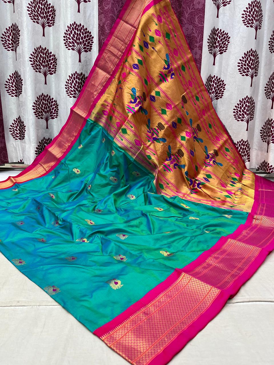 Bhasana | Powerloom Kadiyal Paithani Silk Saree
