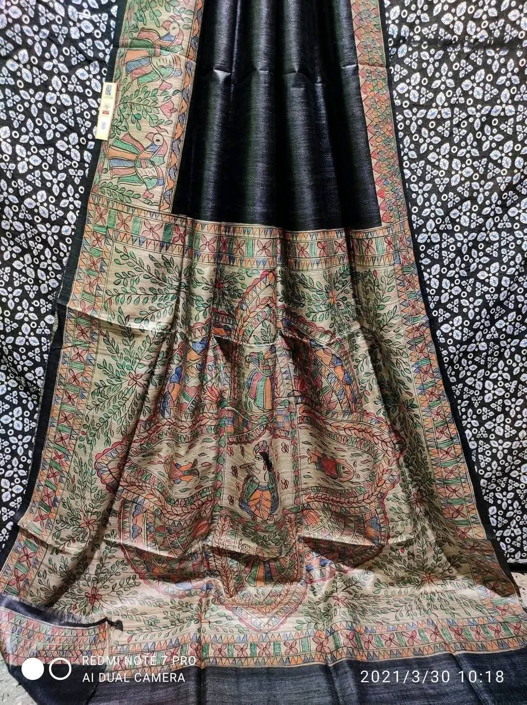 Gomati | Madubani on Gheecha Tussar Silk