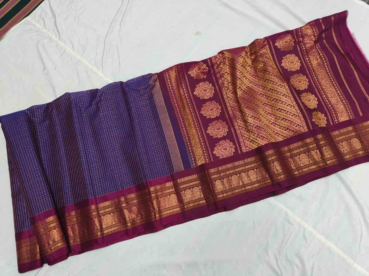 GADWAL HANDLOOM SICO CHECK SAREE