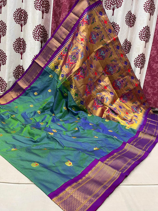 Bharekha | Powerloom Kadiyal Paithani Silk Saree