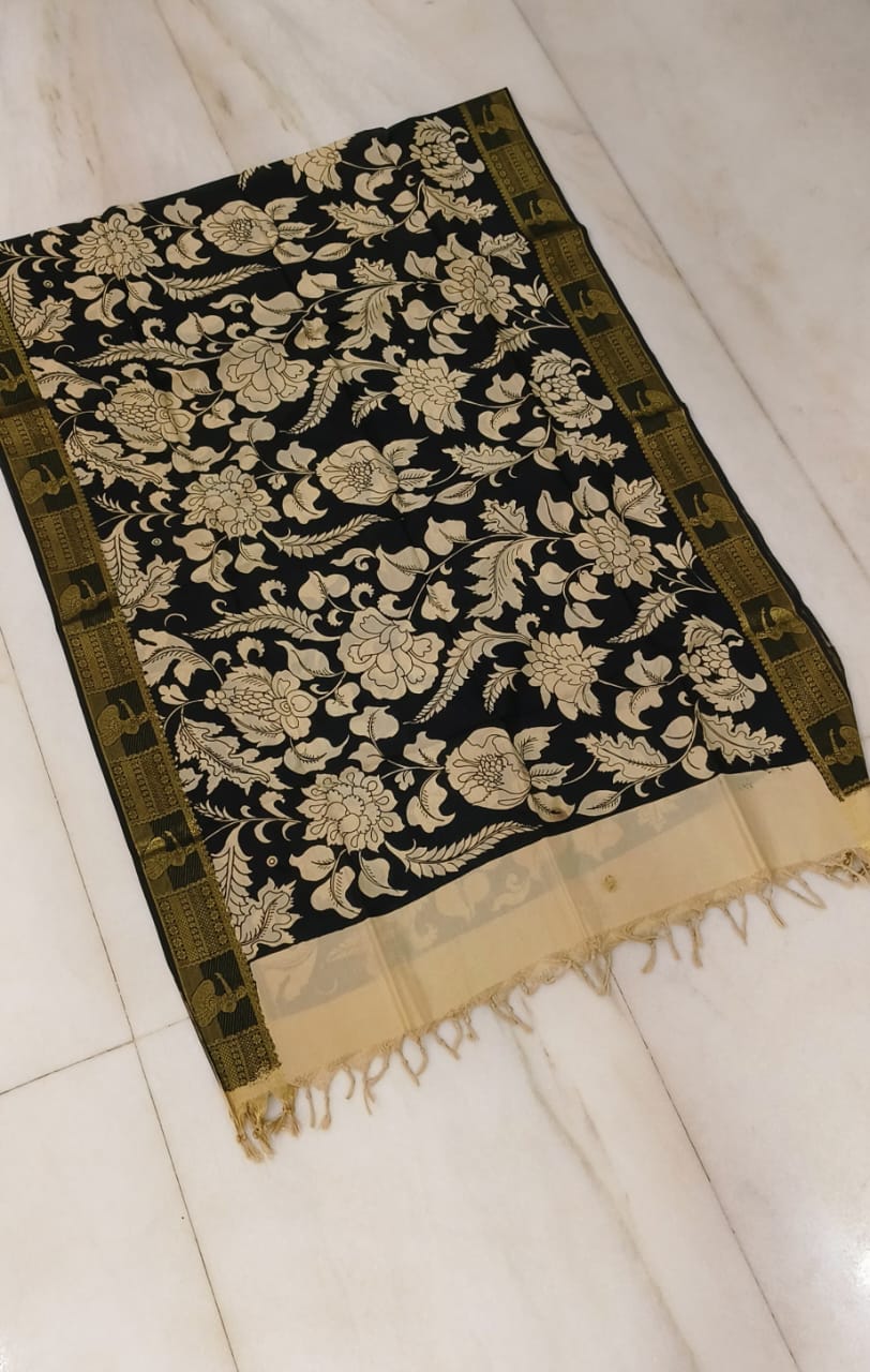 Huva | Kalamkari-Silk-Dupatta