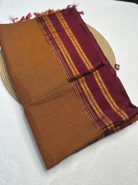 Material - viscos by cotton
Border - gayitri border
Saree Name -ilkal Gayatri micro checks saree
Pallu -cotton pallu
Blouse -running
Handloom -yes
Saree length- 7.2