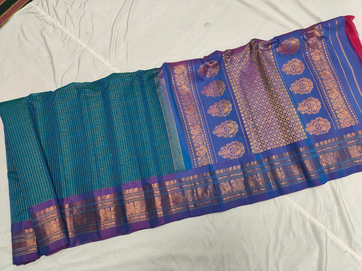 GADWAL HANDLOOM SICO CHECK SAREE