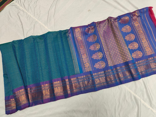 GADWAL HANDLOOM SICO CHECK SAREE