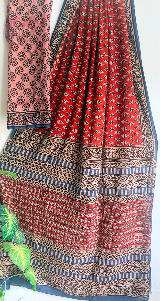 block prints on mul cotton