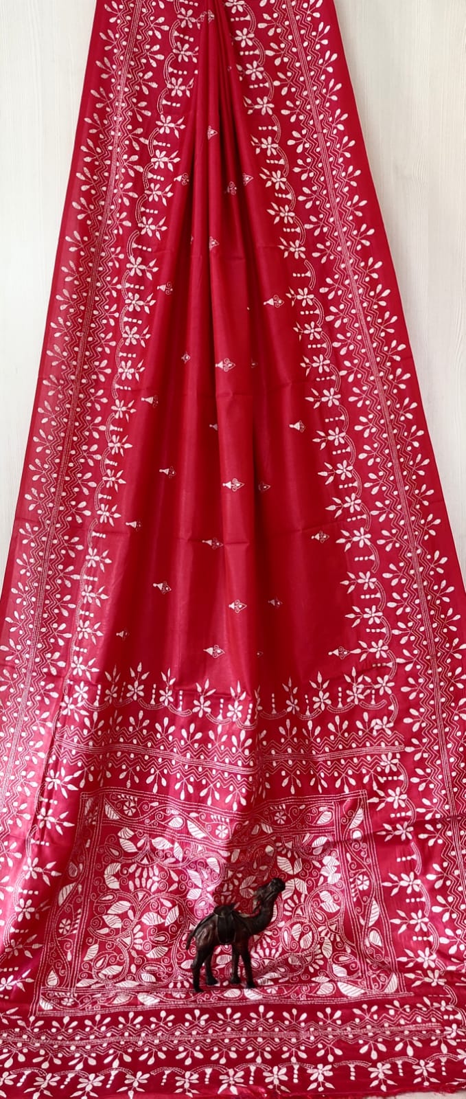 Hand Kantha on blended silk with blouse piece