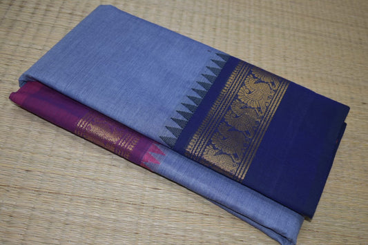 Chettinadu Cotton Saree in Blue