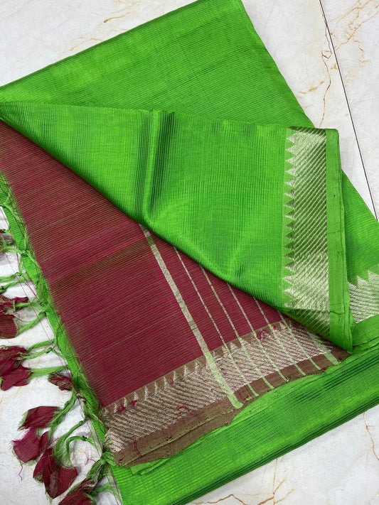 MANGALAGIRI pattu sarees
 with nizam border sarees.

Contrast blouse and pallu.