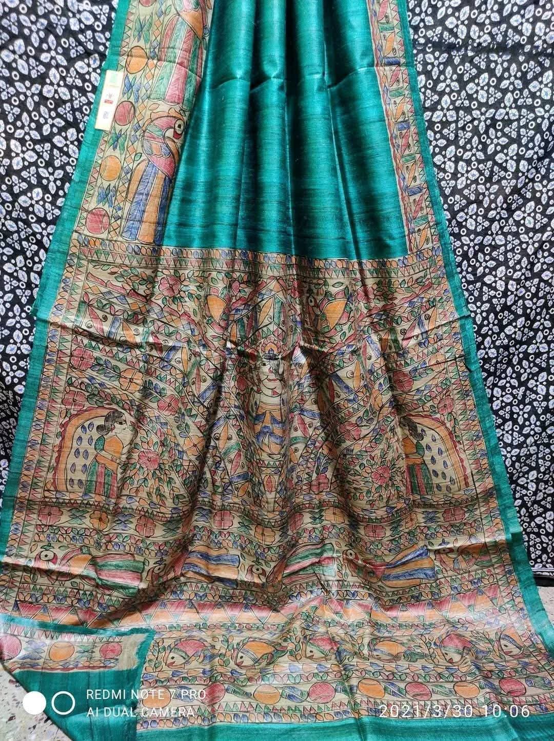 Gitisha | Madubani on Gheecha Tussar Silk