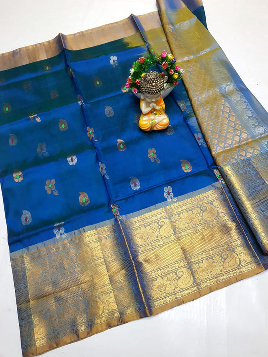 🌹uppada pattu🌹
💐🌹 Kanchi border Kalanjali buta sarees 
 🌹Good quality 💐👌👌👌
 Fabric: uppada pattu/pattu 💐💐