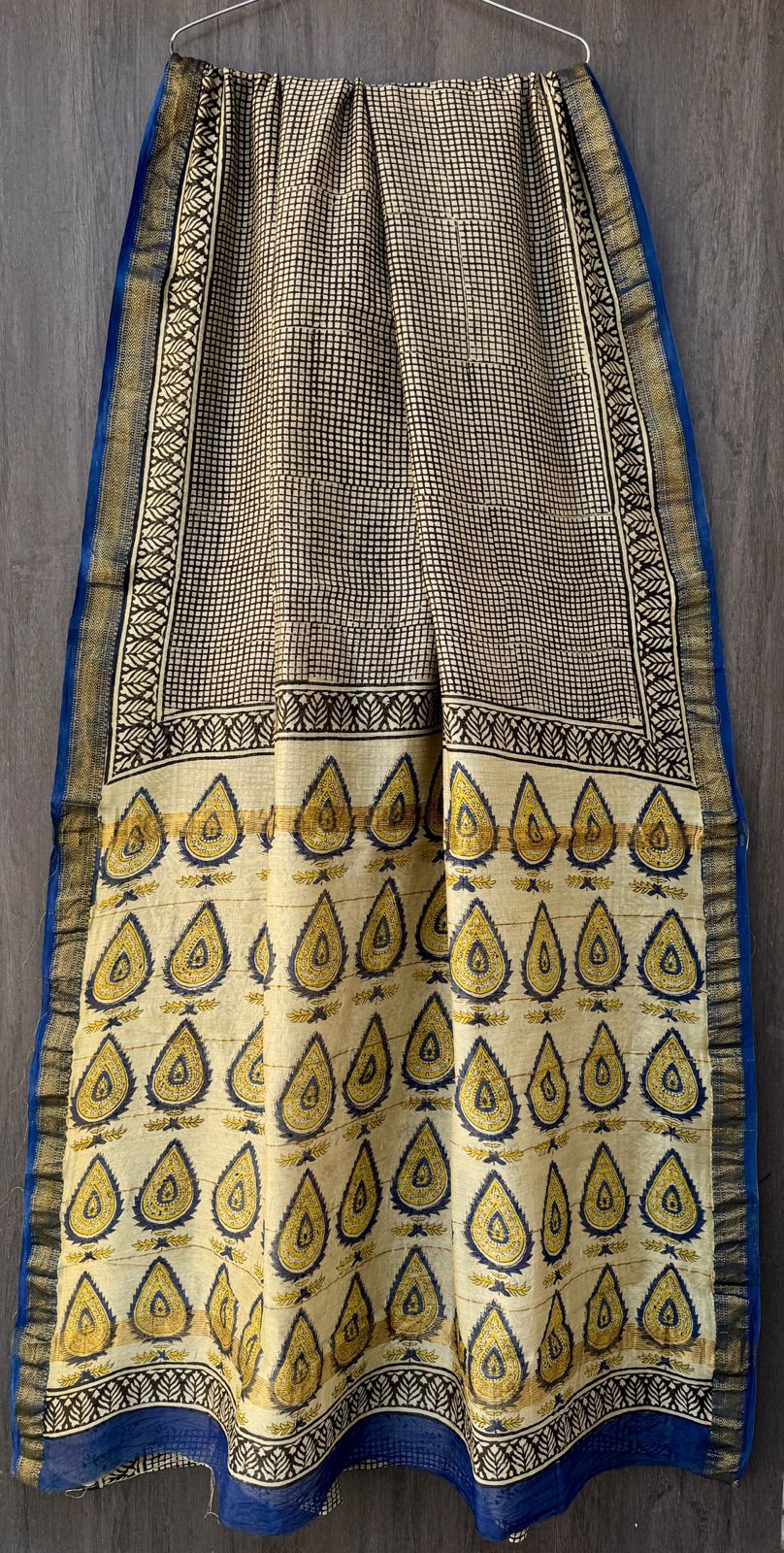 Patani | Block printed Maheshwari Silk Saree